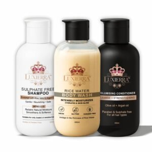 Luxierra™ Ultimate Care Combo – Sulphate Free Shampoo, Rice Water Body Wash & Volumising Conditioner